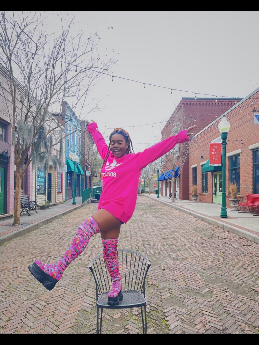 adidas Bright Pink Crewneck Sweater